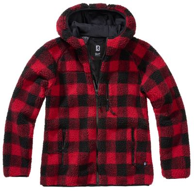 Lumberjacket teddyfleece black/red - Ladies