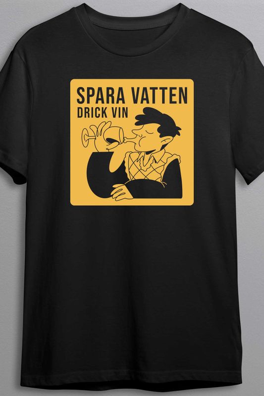 Spara vatten drick vin - T-shirt herr