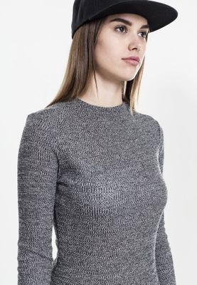 Ribbed dress with high neck