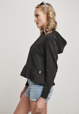 Hoody with ruffles in organic cotton