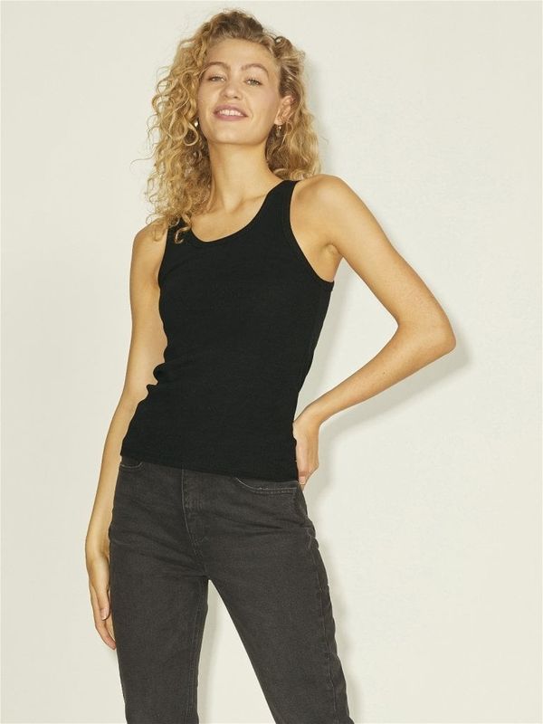 Sort rib-tanktop til kvinder