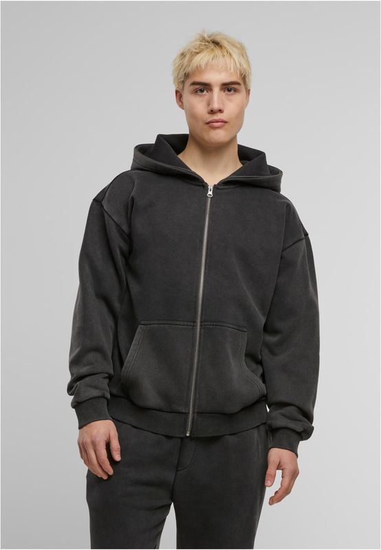 Vintage Heavy Zip Hoodie Huvtröja för herr – magnet