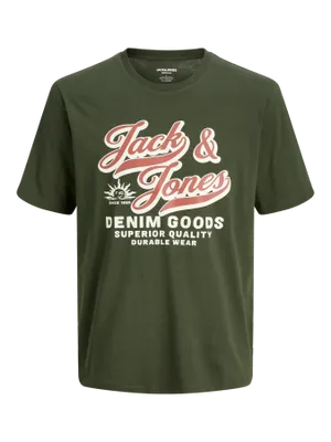 Grön T-shirt med tryck herr plus size – Jack & Jones