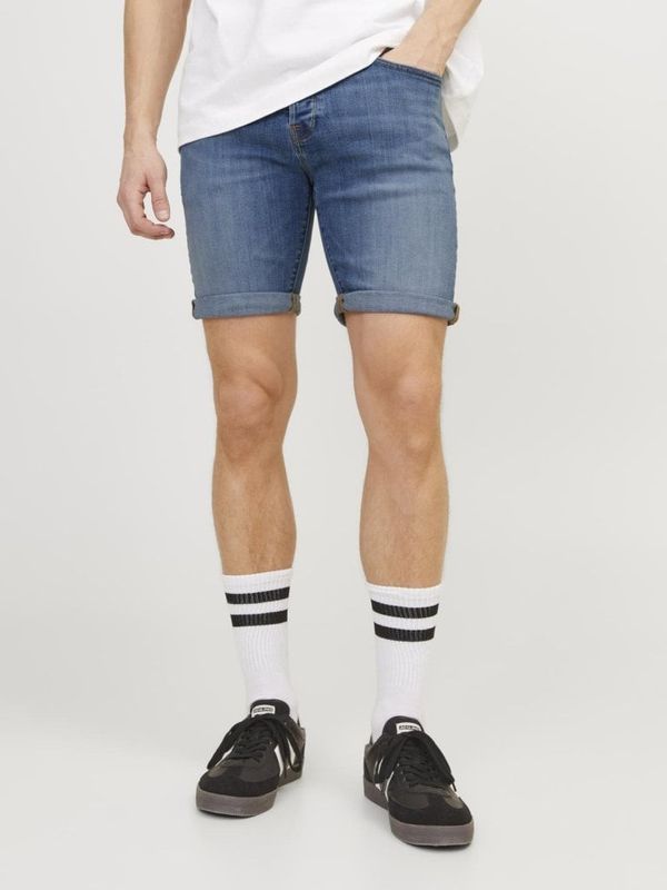 Blå denimshorts i regular fit til mænd