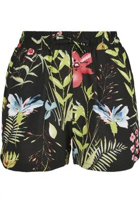 Black shorts with floral ladies