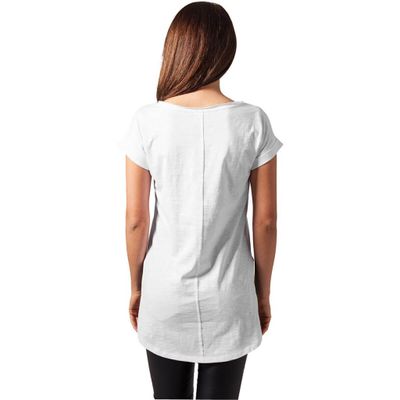Ladies Long Back Shaped Slub Tee
