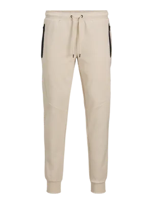 Ljusbeige slim fit joggingbyxa