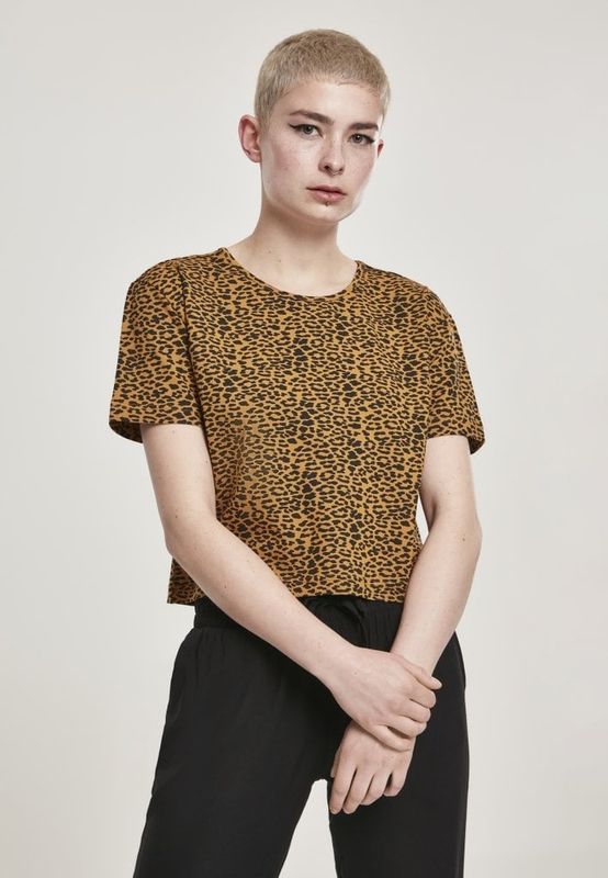 Leopard patterned short t-shirt ladies