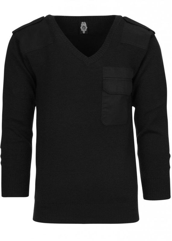 Strikket pullover V-hals - 50% uld