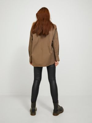 Højtaljede Slim Fit Läderleggings