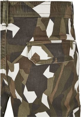 Geometric camo cargo shorts