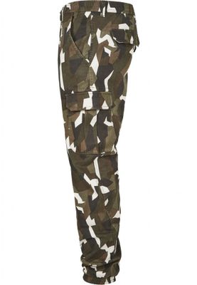 Geometric camo cargo pants