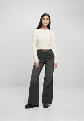 Ladies Cropped Feather Sweater