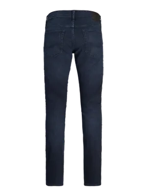 Mörkblå lätt tvättade slim fit jeans - GLENN