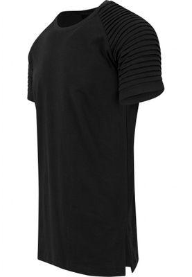 T-shirt with ribbed sleeves