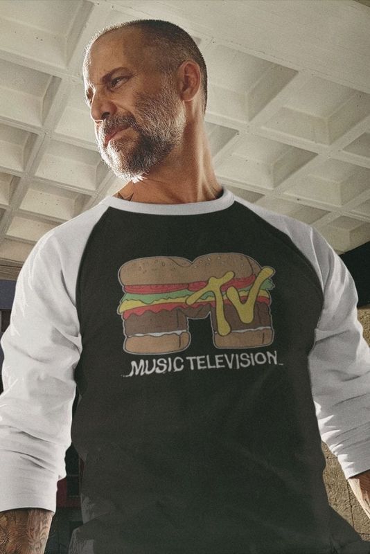 MTV Hamburger Baseball 3/4 Sleeve Tee
