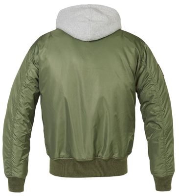 MA1 bomberjacka with hood olive