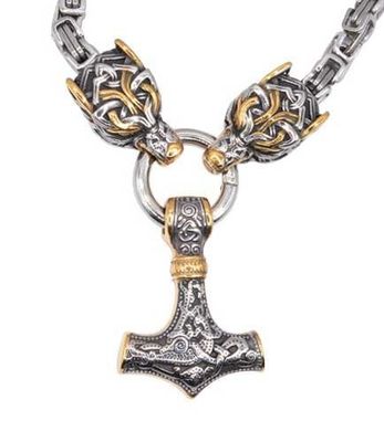 Celtic wolves necklace