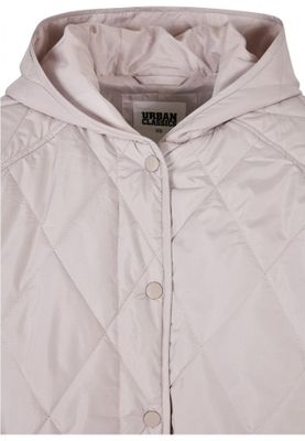 Ladies Oversized Diamond Quilted Hooded Coat