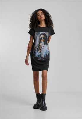T-shirtkjole med stort print foran