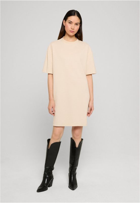 Klänning för dam med ribbad textur – molnfärg