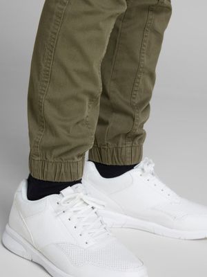 Olive cargo pants for children