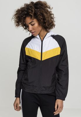 Three-color windbreaker with hood lady