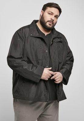 Black men's jacket with double pockets and inner pocket
