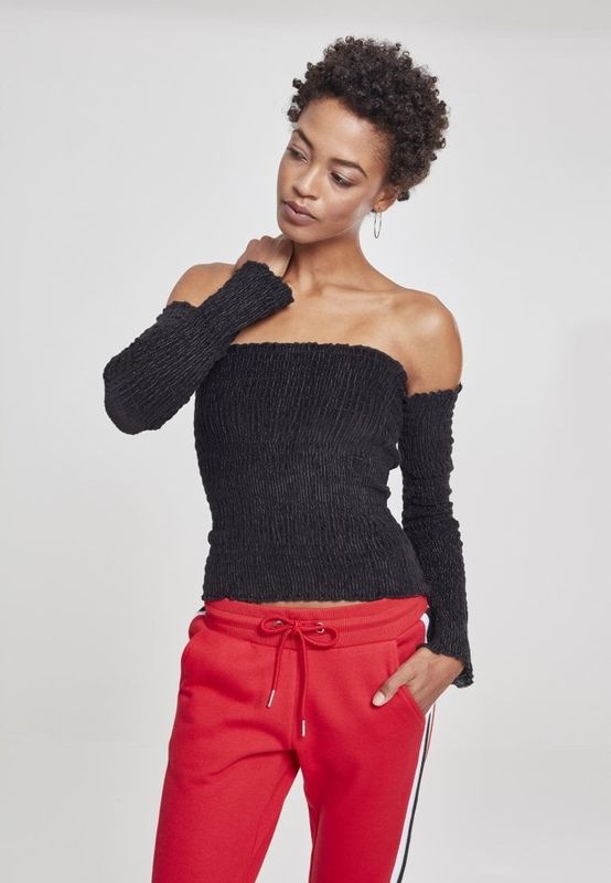 Top with bare shoulders and chic ladies