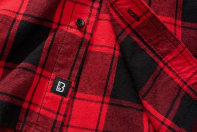 Short-sleeved flannel shirt red/black