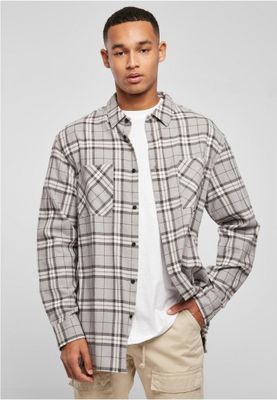 Long Oversized Grey Check Shirt