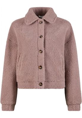 Fluffy jacket women's trendy button closure