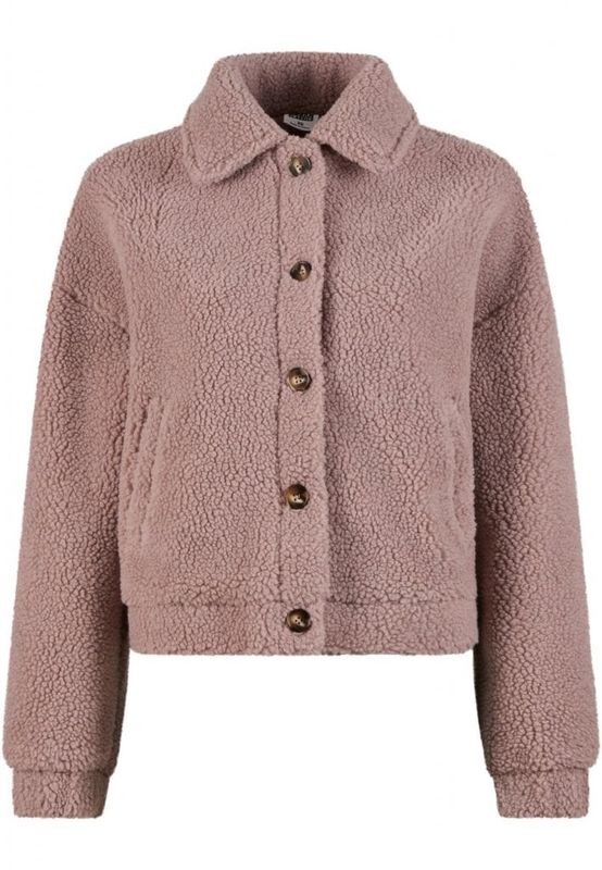 Fluffy jakke dames trendy knaplukning