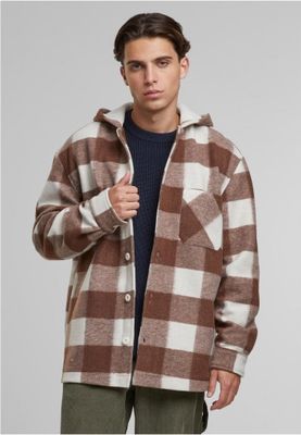 Checked jacket with hood for men