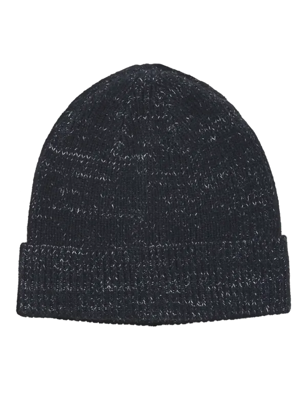 Stickad Mössa Herr – Melerad Marinblå Beanie