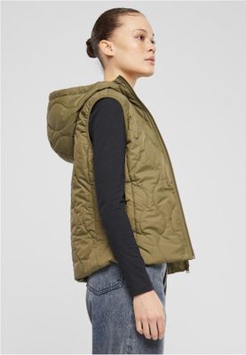 Women's lightweight quilted vest with hood