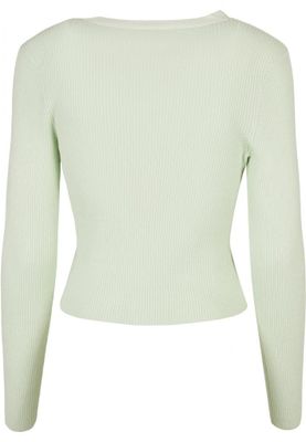 Ladies Short Rib Knit Cardigan