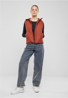 Women's lightweight quilted vest with hood