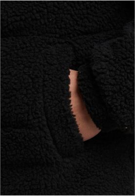 Enfärgad Fabric Mix Teddy Puffer Jacket Jacka för herr – svart