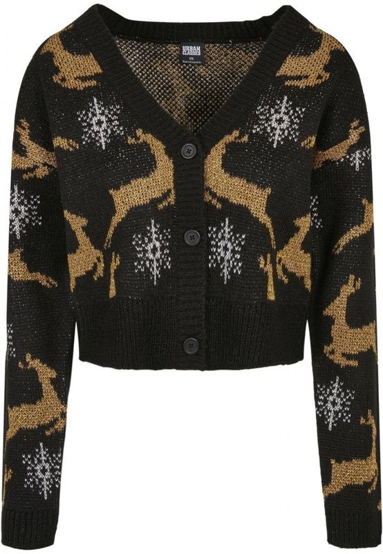 Christmas cardigan with snowflakes and Christmas reindeer oversize lady