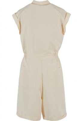 Short sleeve jumpsuit with shirt collar