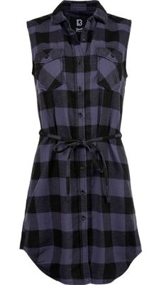 Sleeveless shirt dress flannel - ladies