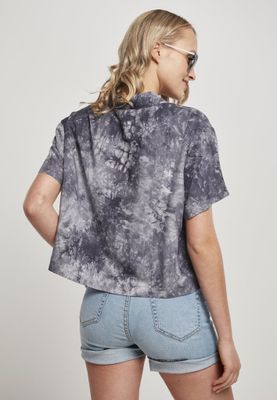 Kort batik-mønstret bluse til kvinder