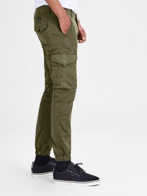 Olive cargo pants with cuffs