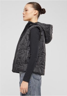 Women's lightweight quilted vest with hood