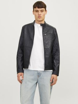 Biker jacket PU leather men