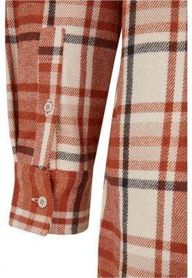 Long Oversized Checked Leaves Shirt