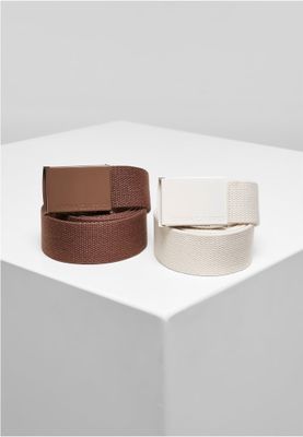Colored Buckle Canvas Belt 2-Pack