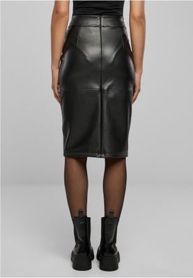 Women's synthetic leather pencil skirt