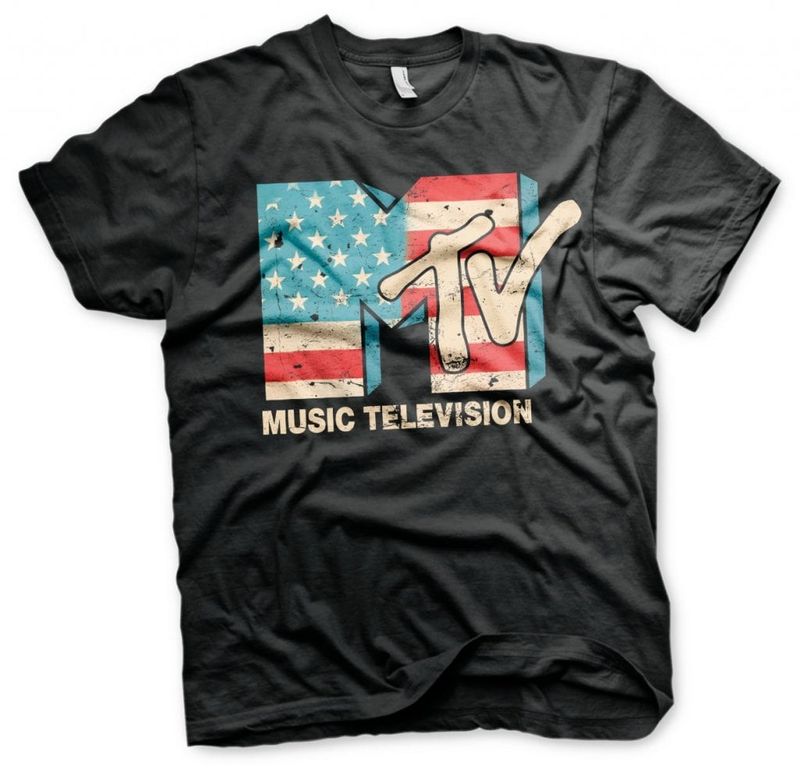 MTV ødelagt USA-flag T-shirt